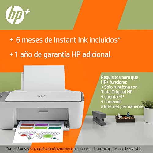 Impresora Multifunción HP DeskJet 2720e - 6 meses de impresión Instant Ink con HP+