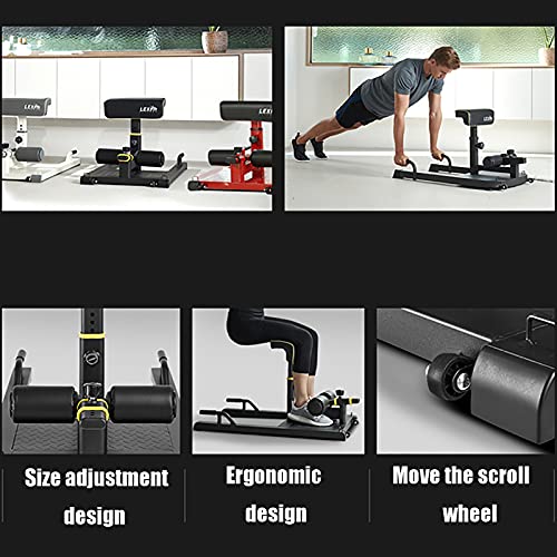 Inicio Gimnasio Equipo de Fitness, Multifunción Sissy Squat Bench Home Gym Gym Workout Station Pierna Ejercicio Máquina de Ejercicios (Color : Black)