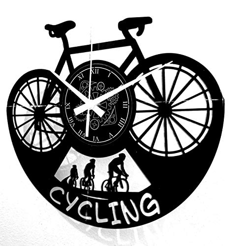 Instant Karma Clocks Reloj de Pared de Vinilo para Bicicleta, Bicicleta, Ciclismo, Deportes, Sala Decorativa, Color Negro