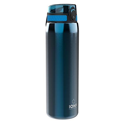 Ion8 Acero Inoxidable Botella Agua, Sin Fugas, Azul, 1200ml