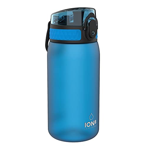 ion8 Leak Proof BPA Free, Botella de agua, sin BPS, a pueba de fugas, Azul (Frosted Blue), 350 ml