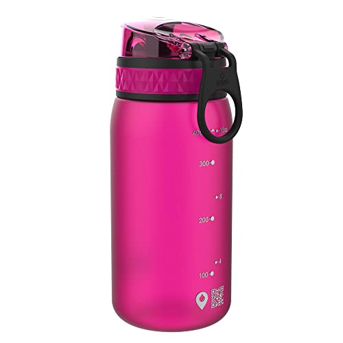 ion8 Leak Proof BPA Free, Botella de agua, sin BPS, a pueba de fugas, Rosa (Frosted Pink), 350 ml
