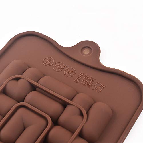 ionEgg Moldes de silicona para barras de chocolate, moldes de chocolate separables, moldes caseros para barras de proteínas y energía, 4 paquetes