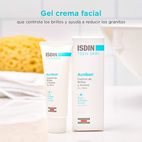 ISDIN ACNIBEN Gel Crema, Tratamiento para el Acne Facial Control de Brillos y granos, 40ml