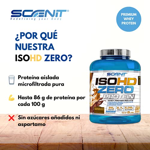ISOHD Zero Protein | 100% whey protein isolate, proteinas whey para el desarrollo muscular | Proteinas para masa muscular con aminoácidos | proteinas whey isolate | 2,27 kg (Fresa con nata)