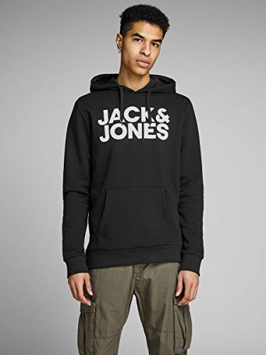 Jack & Jones Jjecorp Logo Sweat Hood Noos Sudadera con Capucha, Negro (Black 2), L para Hombre