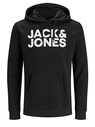 Jack & Jones Jjecorp Logo Sweat Hood Noos Sudadera con Capucha, Negro (Black 2), L para Hombre