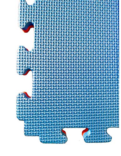 Jardin202 - Lote x10 losetas Tatami Puzzle - Rojo/Azul | Esterilla Reversible Antideslizante | Suelo para gimnasios, Artes Marciales, Judo | Espesor: 20mm
