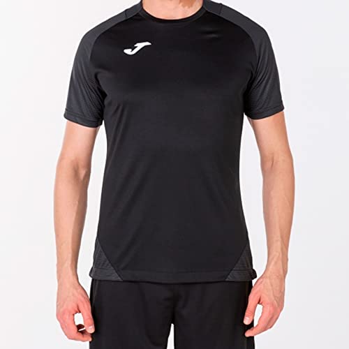 Joma Essential II Camisetas Equip. M/C, Hombre, Negro Antracita, L
