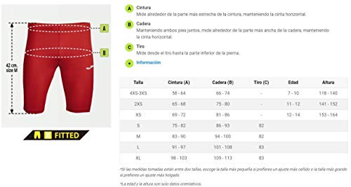 Joma Lycra Record Pantalones Cortos Calentador, Hombres, Rojo, M