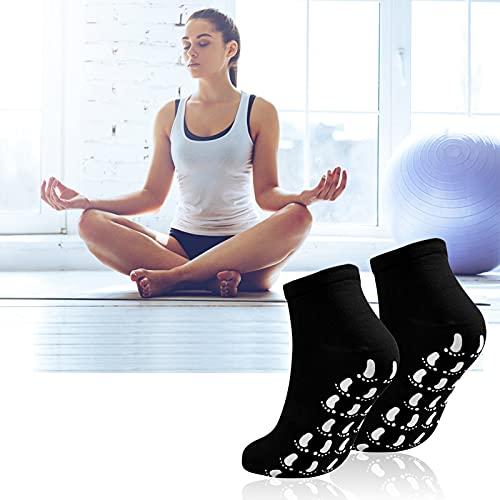 Joyan Calcetines Yoga Pilates 4 Pcs Calcetines Antideslizantes Mujer pour Yoga Calcetines para Deportes de Interior, Yoga, Pilates, Fitness Antideslizantes