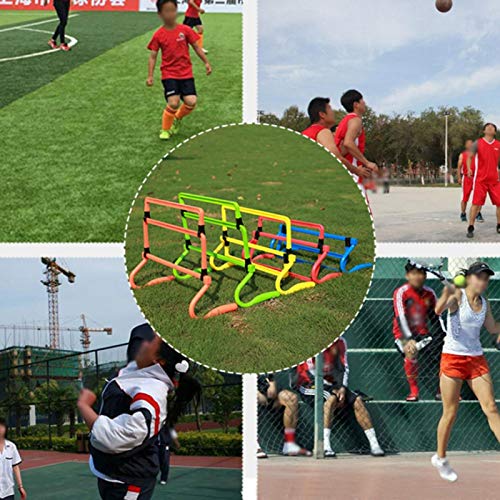 Juego de vallas de velocidad, 5 piezas de vallas de agilidad ajustables en altura, vallas de entrenamiento de fútbol, ​​equipo de entrenamiento de velocidad de agilidad para fútbol, ​​fitness (naranja
