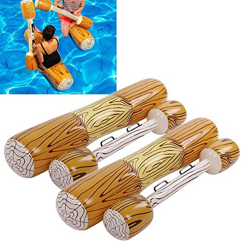 Juguete de Flotador de Agua, Juego de Juguetes de Parachoques Inflable para Deportes acuáticos con De Troncos 2 uds.(Color Madera)