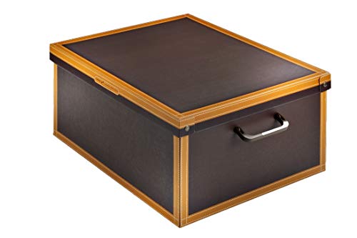 Kanguru Caja en Carton, para almacenamiento, con tapa, decorativa, regalo, Cuero, 50x40x25 cm