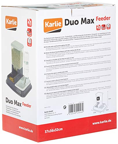 Karlie 44046 Duo MAX Dispensador de Comida y Agua, Azul, 37 x 32 x 36 cm