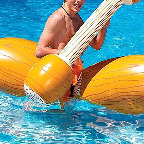 Keenso PVC Deportes acuáticos Piscina Playa Juego de Batalla Flotador Inflable Forma de Madera Flotador Juguete Inflable Jugar Colisión en Barco Piscina de Playa al Aire Libre Juguete