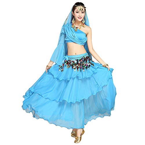 keephen Mujer Danza India Conjunto de Vestuario - Halloween Carnaval Danza del Vientre Rendimiento Etapa Profesional Outfits