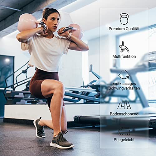 Kettlebell Competition Premium 4-36 kg con póster de ejercicios | Calidad de gimnasio profesional | Kettlebell de competición, Pesas