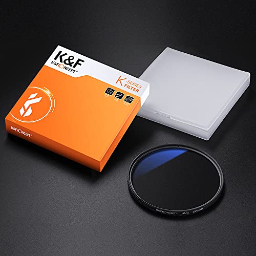 K&F Concept Filtro Polarizador Circular CPL 55mm de Vidrio óptico con Nano-Revestimiento de 18 Capas para Objetivo 55mm (K)