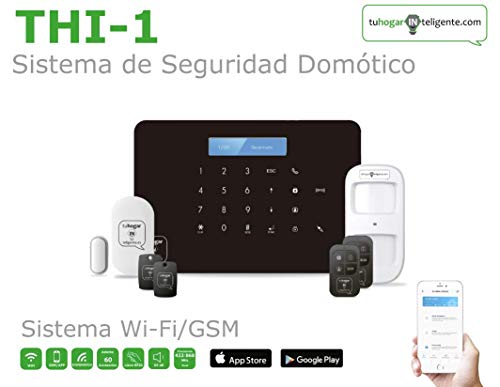 Kit de Alarma SIN cuotas Domótica THI-1 (WiFi + GSM) conectada a Internet + Línea Móvil | Seguridad para tu Casa, Negocio | SIN cuotas y SIN Límites | CONTROL TOTAL desde el Móvil
