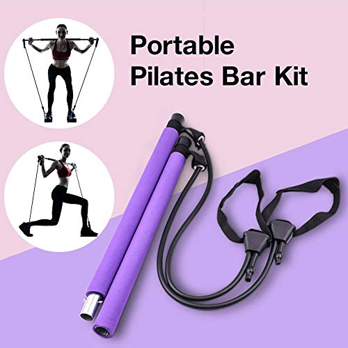 Kit de barra de Pilates portátil con banda de resistencia Kit de barra de Pilates para yoga Barra de Pilates para moldear el cuerpo Barra de Pilates para la línea de la cadera con correa para el pie