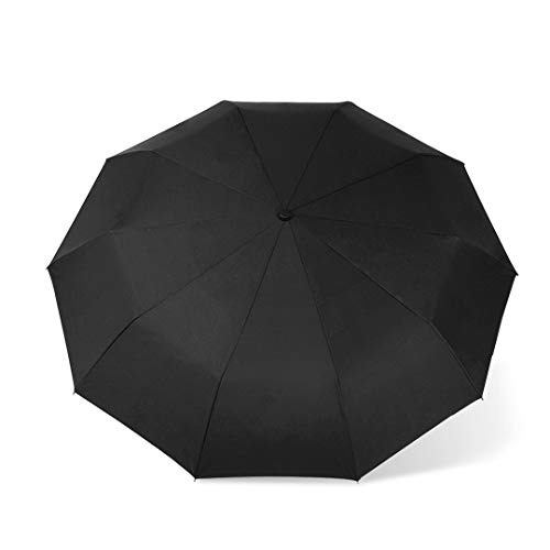 Kono Paraguas Plegable Automatico Paraguas de Viaje Resistentes al Viento para Hombres y Mujeres (Negro)