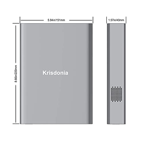 Krisdonia 130W / 60000mAh Generador de energía eléctrico portátil - 1x AC Toma de energia - 2X USB (Quick Charge 3.0) - 1x USB Type-C - Power Bank para Teléfono/Tableta/Computadora/Drone/Cámara