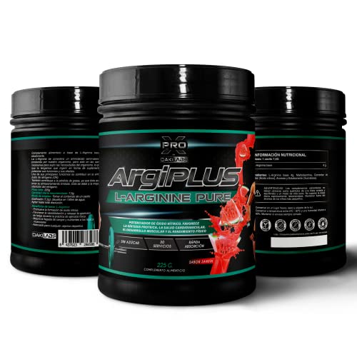L-Arginina 100% Pura 4000 mg. | Fórmula esencial y concentrada | Aumenta el crecimiento muscular, mejora el rendimiento físico y elimina la fatiga muscular | Formato en polvo sabor sandía | 30 tomas