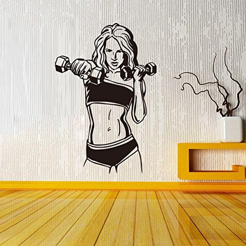 L-Peach Fitness Pegatina de Pared Impermeable Extraíble Arte Vinilo Adhesiva Decoración Mural para Dormitorio Sala de Estar Gimnasio