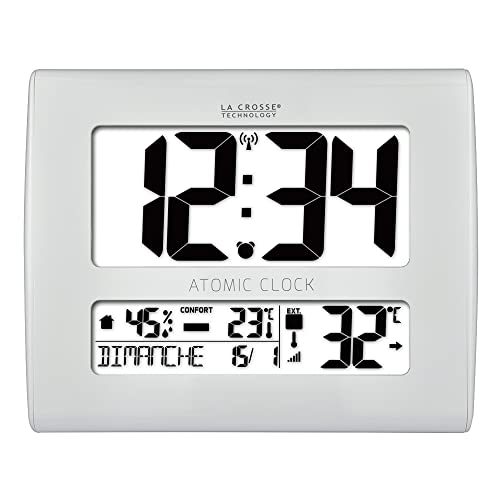 La Crosse Technology WS8020 - Reloj de Pared con Temperatura, Color Blanco