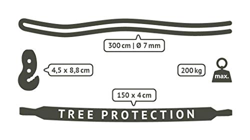 LA SIESTA TreeMount Black - Sujeción para sillas colgantes en árboles y vigas