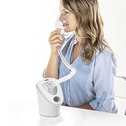 Laica MD6026 Inhalador-Nebulizador de ultrasonidos poco ruidoso, optimo para niños, fácil de usar, desconexión autmática, incluye transformador para la toda de red
