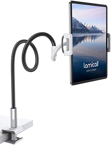 Lamicall Soporte Tablet, Multiángulo Soporte Tablet - Soporte con Cuello de Cisne para 2020 iPad Pro 10.5, 9.7, iPad Mini 2 3 4, iPad Air, Air 2, iPhone, Samsung Tab, Switch, Otras Tablets - Negro