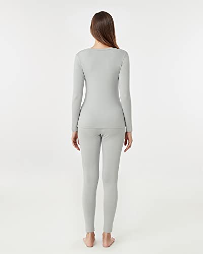 LAPASA - Conjuntos Ropa Térmica Mujer Camiseta Térmica Manga Larga Malla Termica Ropa Interior Invierno L17 M Gris