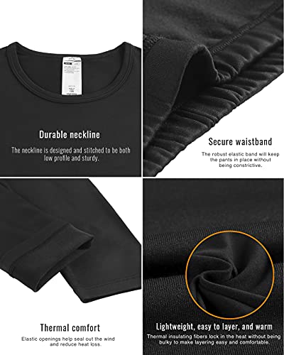 LAPASA - Conjuntos Ropa Térmica Mujer Camiseta Térmica Manga Larga Malla Termica Ropa Interior Invierno L17 XXL Negro