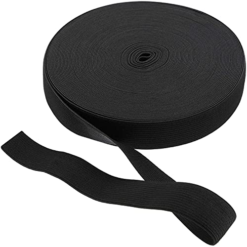 LATRAT - Bandas elásticas planas, 20 mm, elásticas, planas, para coser, bandas de cinta para ropa personalizada y artículos de bricolaje, 10 metros, color negro