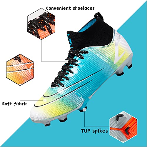 LDTSUP Botas de Fútbol para Hombre Zapatos de fútbol Spike Aire Libre Profesionales Zapatos de fútbol de caña Alta Atletismo Zapatillas de Deporte