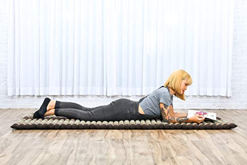 LEEWADEE colchoneta tailandesa Enrollable M – Colchón para masajes Grueso, futón para Dormir, Alfombra de kapok, 200 x 76 cm, marrón