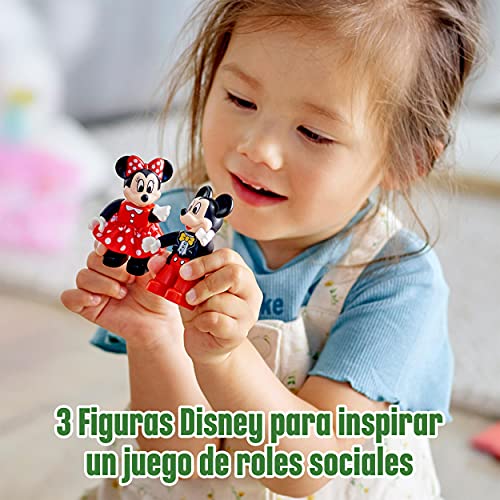 LEGO 10941 Duplo Disney Tren de Cumpleaños de Mickey y Minnie, Tren de Juguete para Niños, Incluye a Pastel y Globos de Cumpleaños