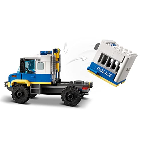 LEGO 60276 City Transporte de Prisioneros de Policía, Set de Expansión con Moto, Coche, Camión de Juguete y 4 Mini Figuras, Idea de Regalo para Niños