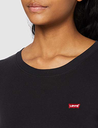 Levi's 501 Crop T-Shirt Camisa Manga Larga, Black (Caviar 0014), Medium para Mujer