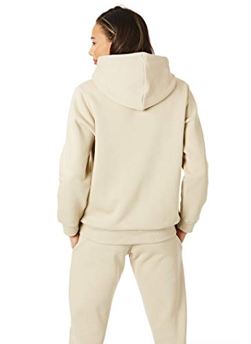 Light & Shade LSLSWT005 - Sudadera con capucha para mujer con capucha suave al tacto, con capucha y capucha, color arena, talla mediana