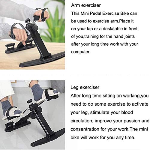 LILIS Máquina de Step Ejercitador de pedal con el monitor LCD - Ciclo de escritorio portátil - mano, brazo y pierna Ejercicio Venta ambulante de la máquina - Ajustable aparatos de ejercicios de rehabi