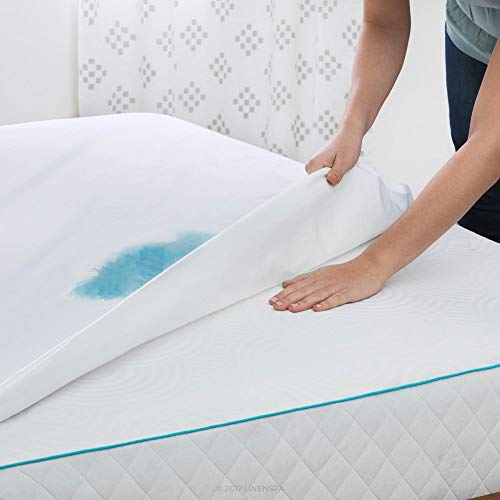 LINENSPA Protector de colchón, prémium, de tela suave, 100% impermeable, hipoalergénico, protección superior, sin vinilo