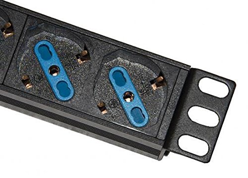 Link Accessori LK10051 accesorio de bastidor Regleta eléctrica - Accesorio de rack (Regleta eléctrica, Negro, 1U, 1,75 m, 19", 250 V)
