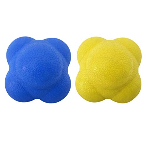 LIOOBO Bola Hexagonal - Bola de reacción - Bola de Reflejo - Bola de Rebote - Equipo Especial de Velocidad de Entrenamiento ágil (2 Piezas)