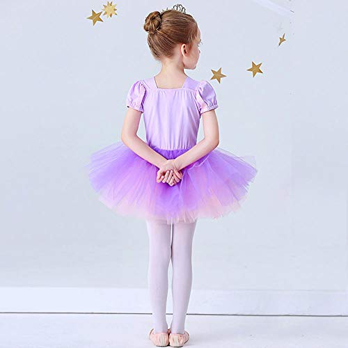 Lito Angels Disfraz Vestido Tutu Princesa Rapunzel Bailarina de Ballet para Niñas Pequeñas, Maillot de Danza Baile con Falda, Talla 6-7 años, Morado