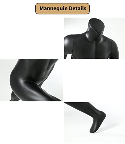 LJHU Maniquí Maniquí de Deporte Negro, Forma de Vestido de Plástico Duradero Realista, Maniquí Completo Fácil de Mover para Tienda de Artículos Deportivos/Tienda de Ropa Deportiva (Size : Woman)