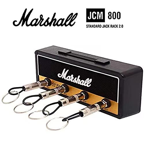 Llavero Marshall Amplificador, ganchos para llaveros montados en la pared, Jack II Rack 2.0 JCM800 Ganchos para llaves de organización de almacenamiento en el hogar, con 8 llaveros de enchufe, Negro