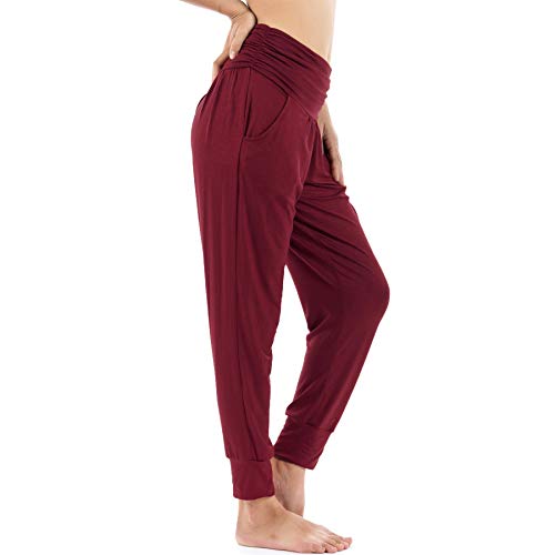 Lofbaz Pantalones de Yoga para Mujer Leggings de Entrenamiento Ropa de Mujer Pantalones Deportivos Ropa Harem Pijamas Gris M